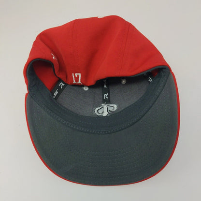 Richardson Fitted Hat Red Embroidered P Logo Size XS-SM Polyester Blend