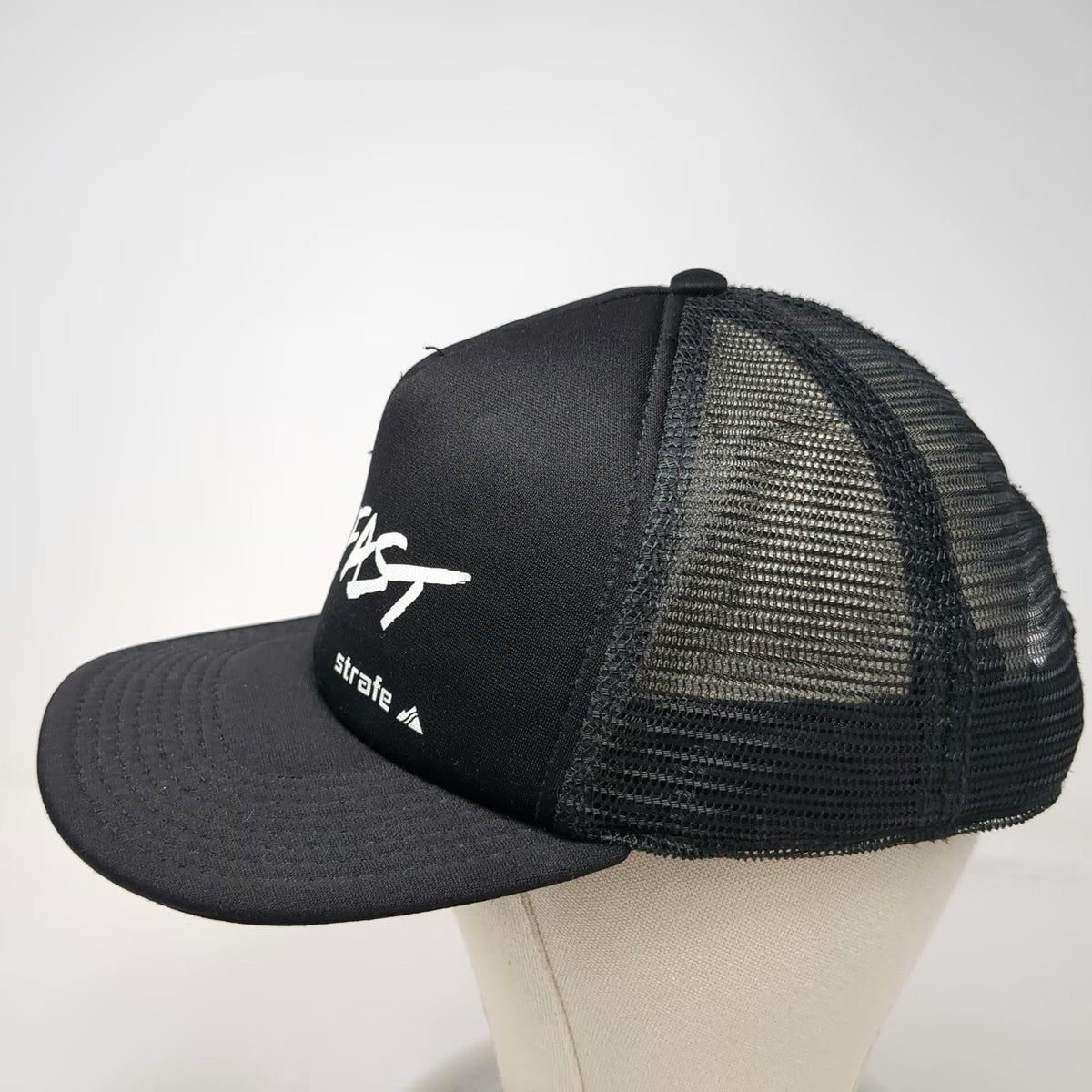 Strafe Trucker Hat Black One Size Mesh Snapback Ski Fast Foam Crown Cap