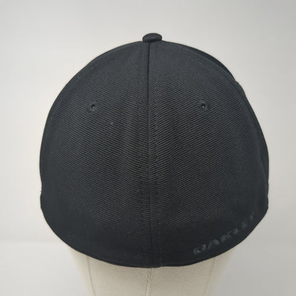 Oakley Logo USA Flag Fitted Hat Black XL Flex Stretch Classic Outdoor