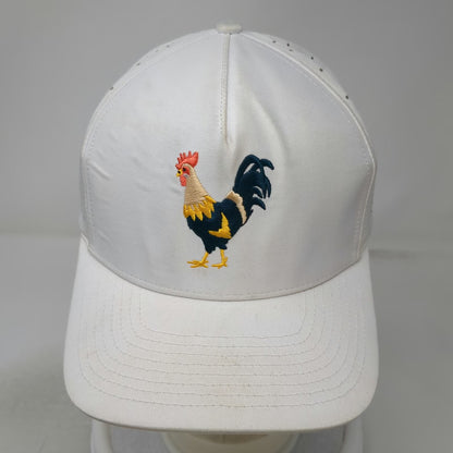 Waggle Trucker Hat White One Size Rooster Embroidered Performance Snapback Golf