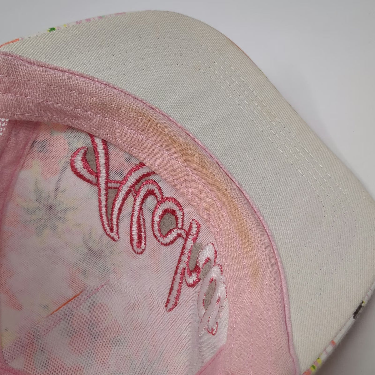 Pink Aloha Trucker Hat One Size Tropical Palm Tree Hibiscus Flower Mesh Snapback