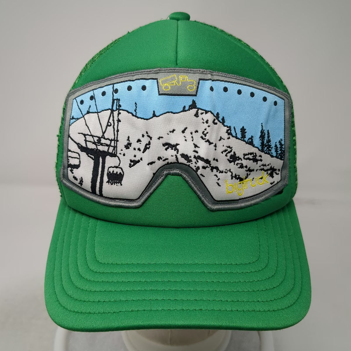 Bigtruck Trucker Hat Green One Size US Ski Team Mountain Goggle Mesh Snapback