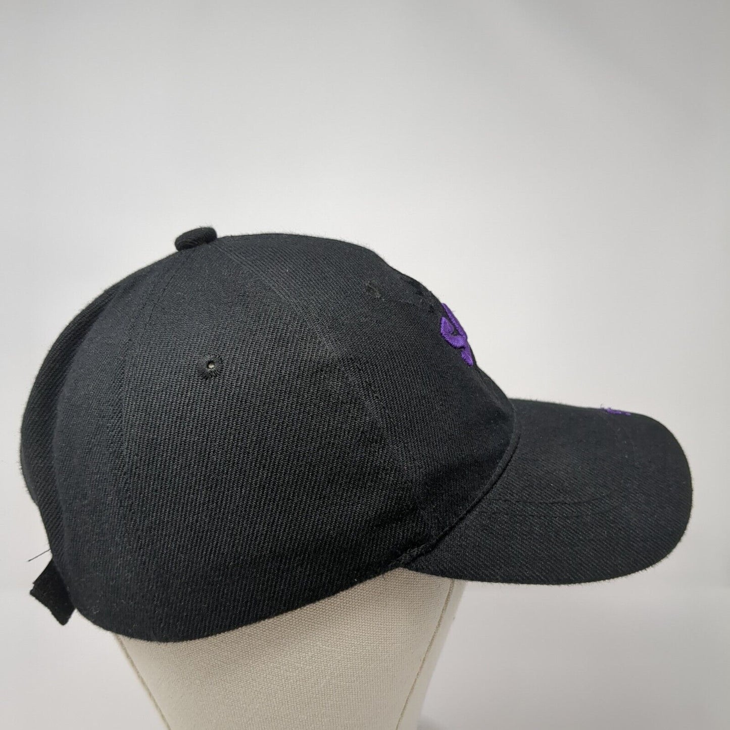Sacramento Strapback Hat Black One Size Adjustable Embroidered Elite Headwear