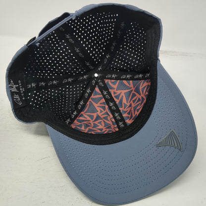 Salt Mafia Trucker Hat Blue XL Perforated Back Pattern Under Brim Shark Fin