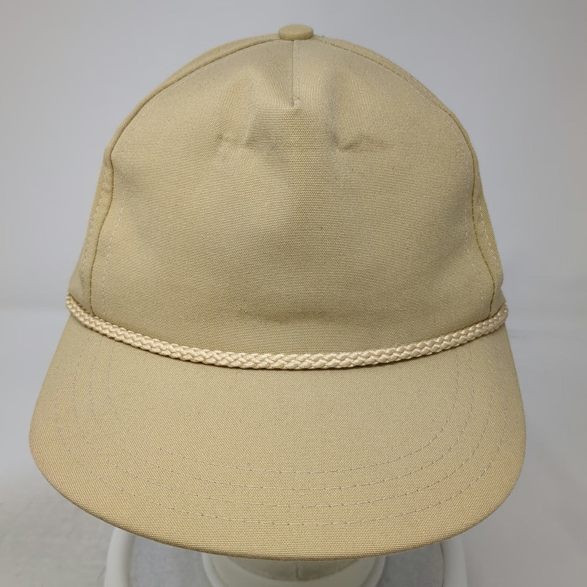 Towntalk Trucker Beige Hat One Size Rope Green Underbrim Slideback Made USA