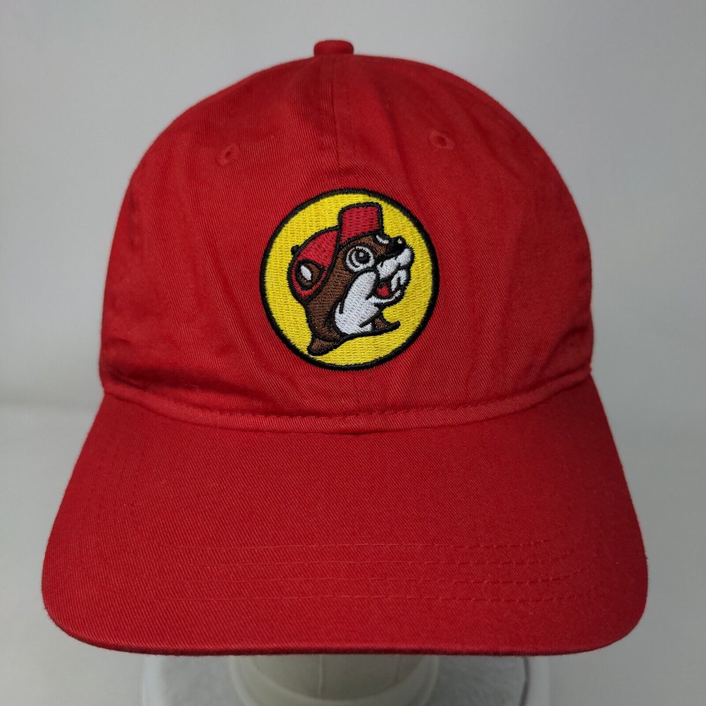 Buc-ees Slideback Hat Red OSFM Adjustable Embroidered 6 Panel Cotton