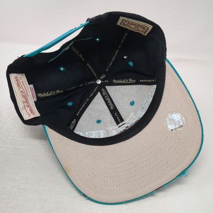 Mitchell & Ness Vancouver Grizzlies NBA Snapback Hat Black Blue One Size Wool Flat