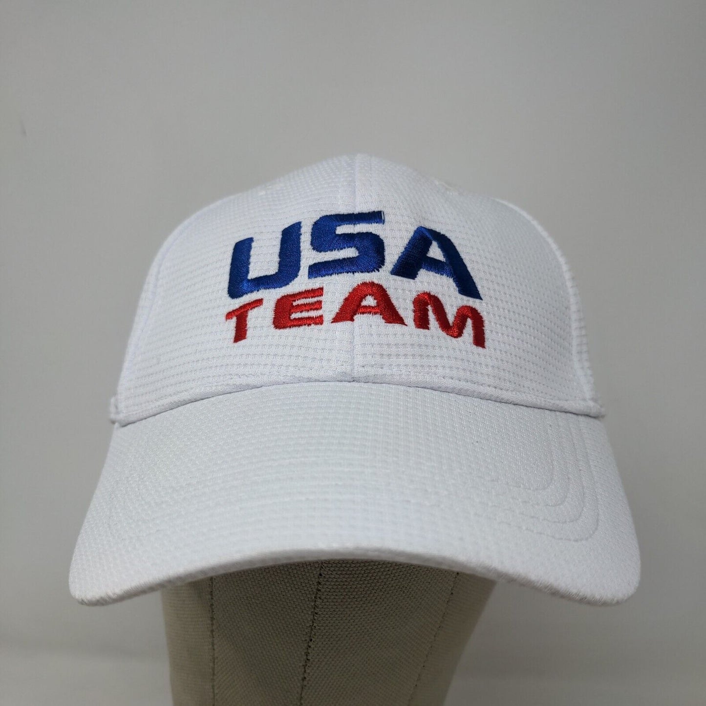 Peak Men's Strapback Hat White Size OSFA Embroidered USA Team Logo