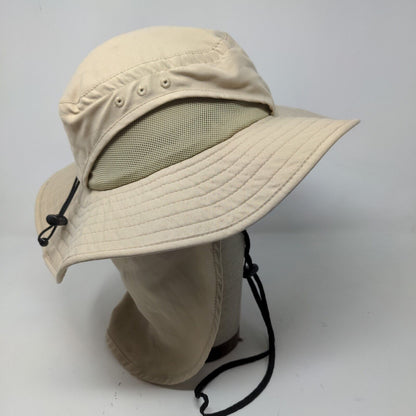 Wembley Men's Wide Brim Sun Hat Tan Size S/M 100% Polyester Neck Flap