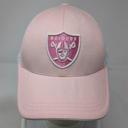 Las Vegas Raiders NFL Trucker Hat Pink One Size Mesh Back Snapback Shield Logo