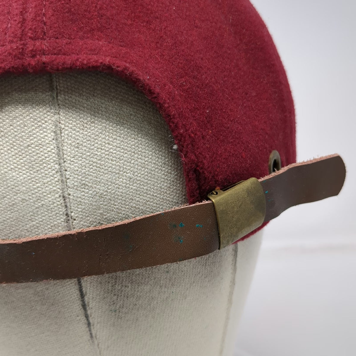 Portland Gear Baseball Cap Red One Size Leather Slideback Wool Blend Hat