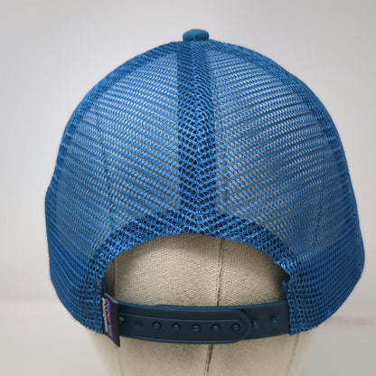 Patagonia Trucker Hat Blue One Size Mesh Back Snapback Fitz Roy Mountain