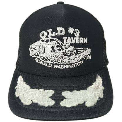 Otto Trucker Hat Black White One Size Old 3 Tavern Ronald WA Scrambled Eggs Brim