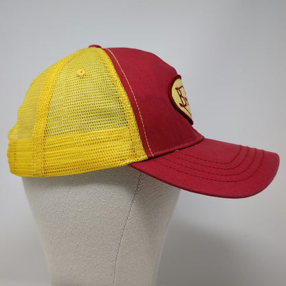 Citeez Brooklyn New York City Trucker Hat Red Yellow Mesh Snapback One Size Cap
