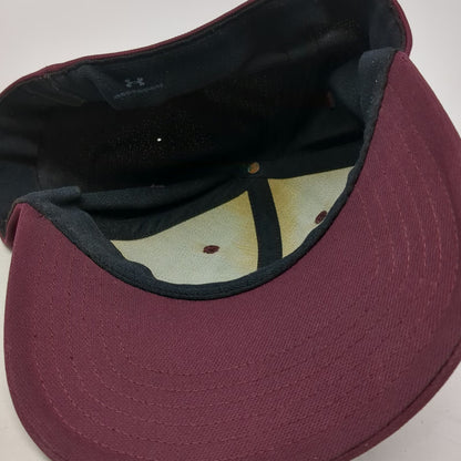 Under Armour Baseball Cap Red XL Stretch Fit Embroidered Logo Curved Brim Hat