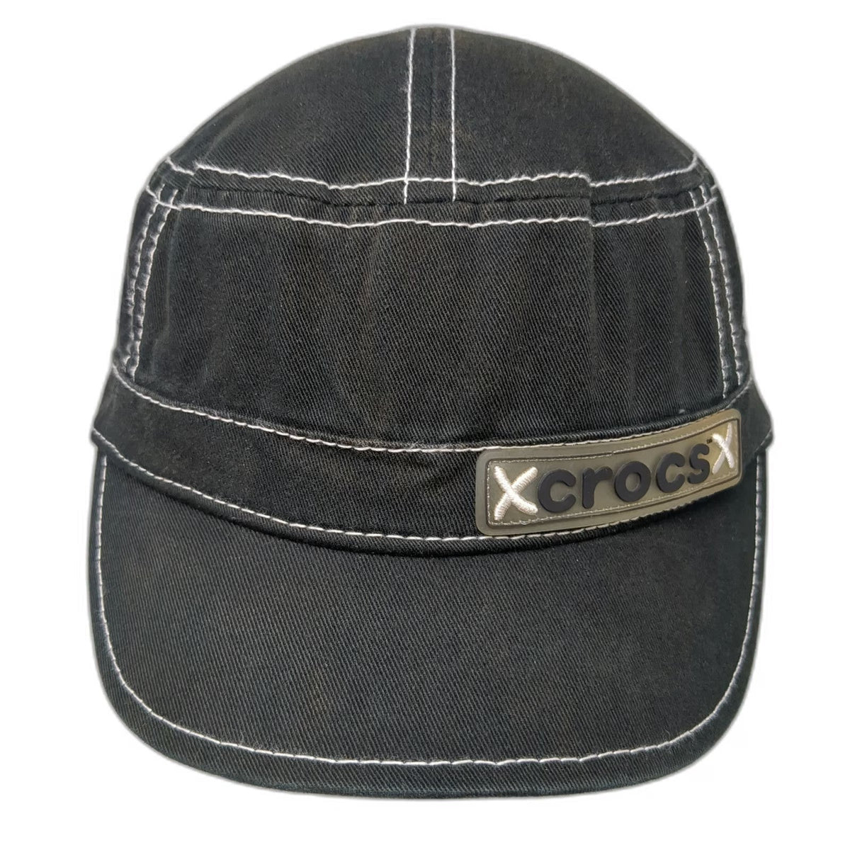 Crocs Army Cap Black One Size Cotton Contrast Stitch Strapback Adjustable Hat
