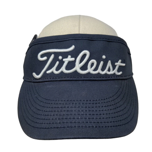 Titleist Men's Strapback Visor Hat Blue Adjustable Embroidered Logo 100% Cotton