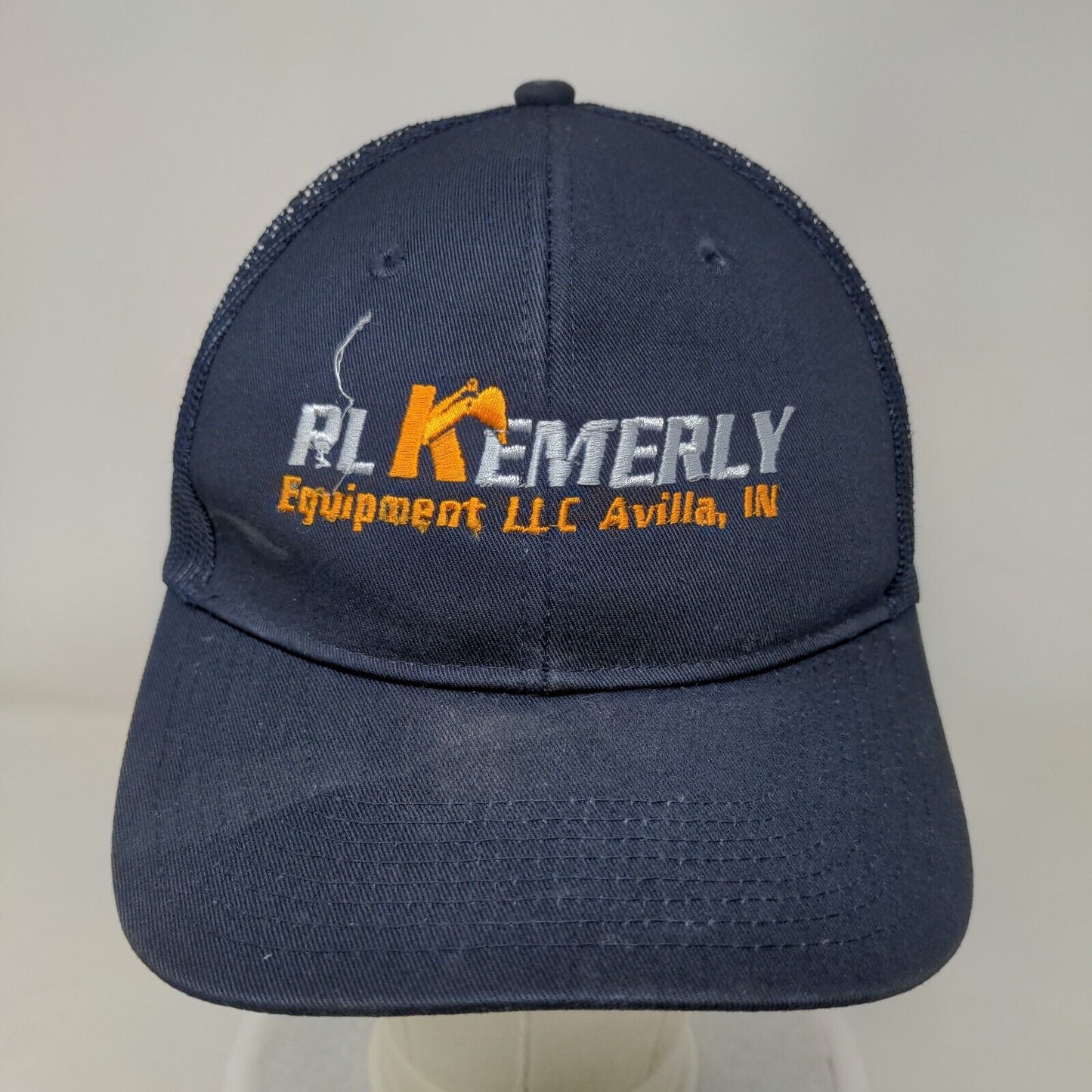 PL Kemerly Equipment LLC Avilla IN Snapback Trucker Hat Blue One Size Mesh Back