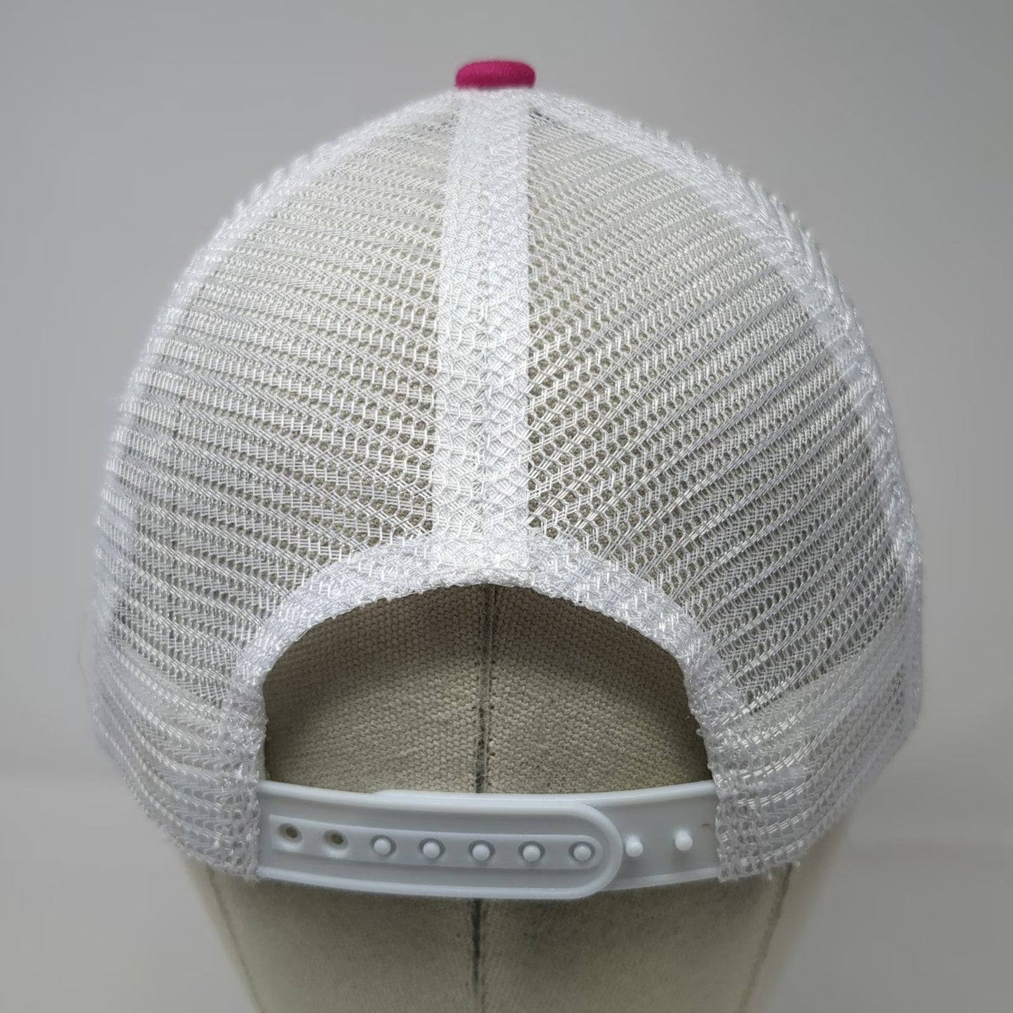 Pink Trucker Hat OS Mesh Back White Red AIRO Logo Patch Snapback Structured Hat