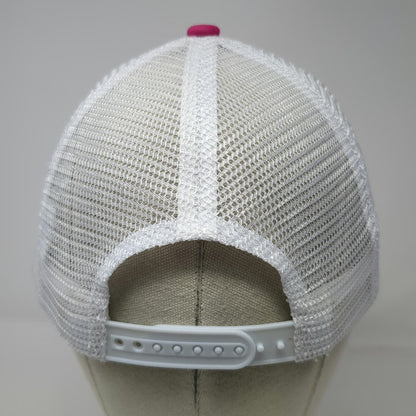 Pink Trucker Hat OS Mesh Back White Red AIRO Logo Patch Snapback Structured Hat