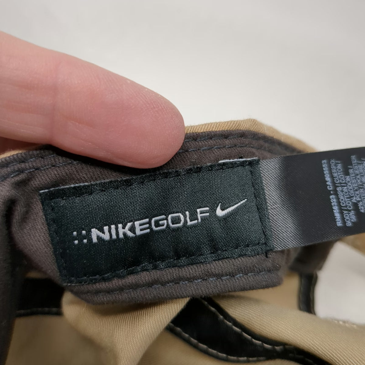 Nike Golf Baseball Cap Beige OSFM Kawneer Embroidered Slideback Strapback Hat