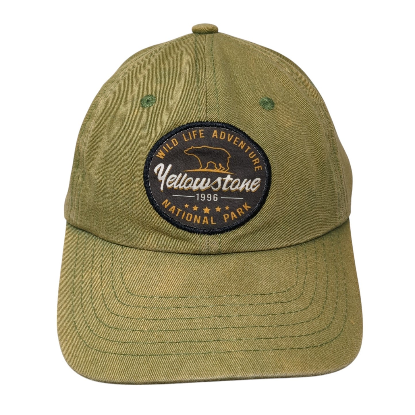 Yellowstone 1996 Wild Life Adventure National Park Baseball Cap Green One Size