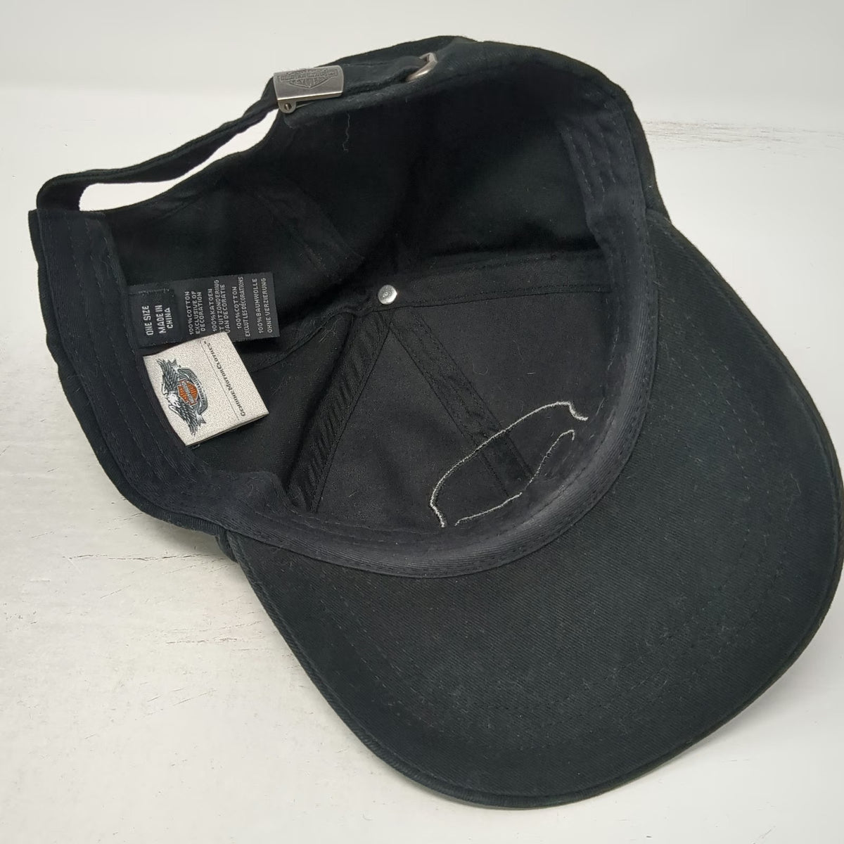 Harley-Davidson Baseball Cap Black One Size Rhinestone Skull Slideback Hat