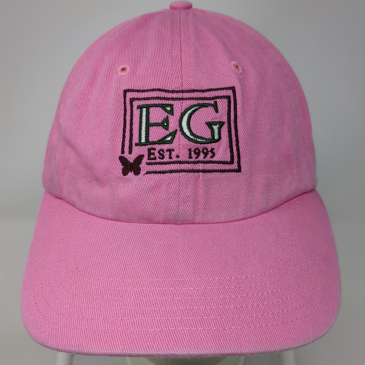 Richardson Baseball Cap Pink One Size EG EST 1995 Butterfly Hat Slideback Cotton