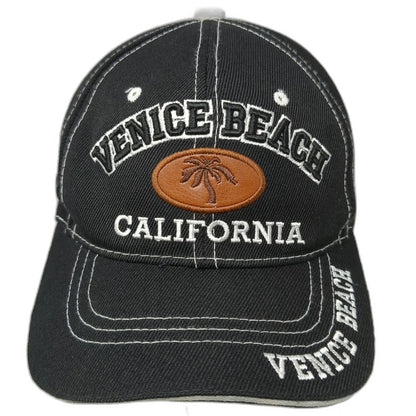 KOVA Baseball Cap Black One Size Venice Beach California Palm Tree Strapback Hat