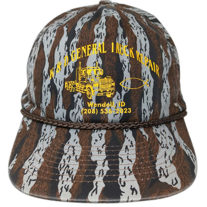 Cobra Caps 5 Panel Hat Brown Gray One Size Tiger Stripe Camo Rope Semi Truck