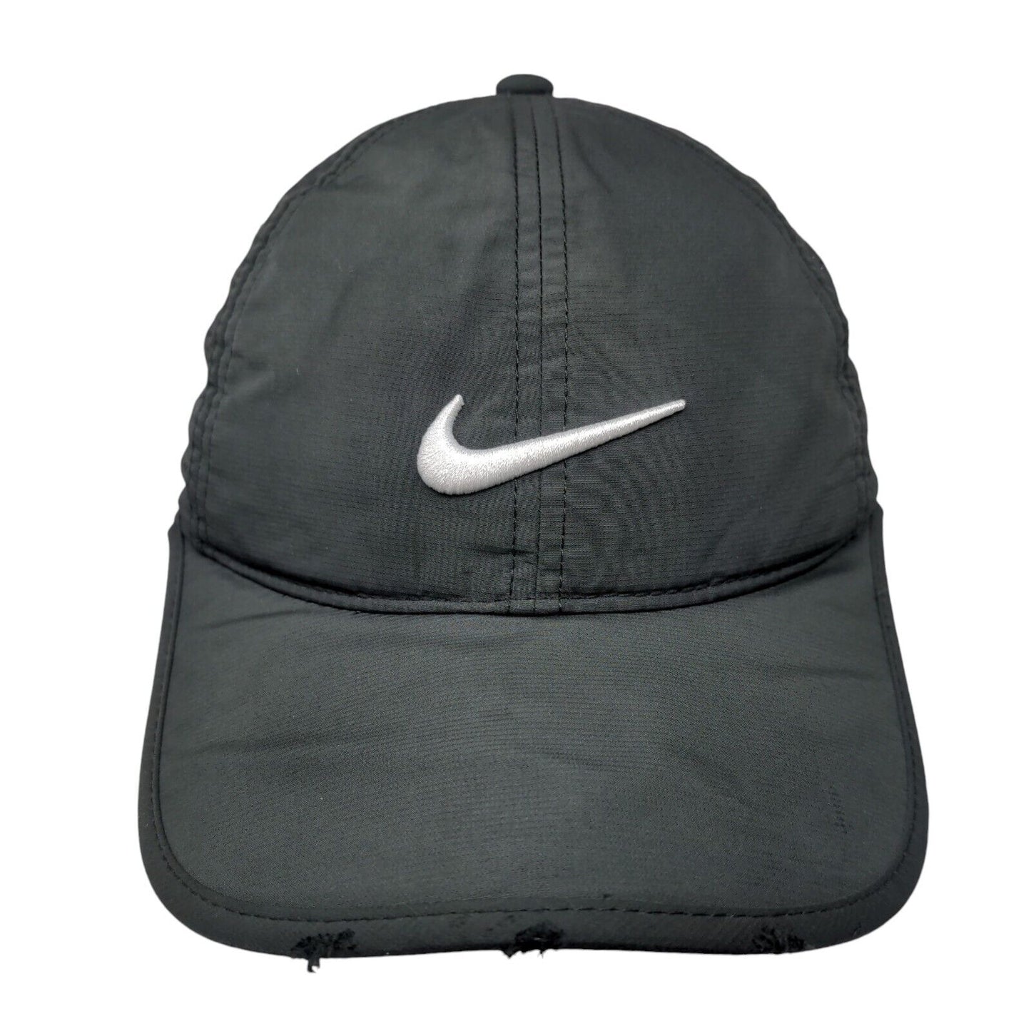 Nike Strapback Hat Gray OSFM Laser Cut Heritage 86 Dri-Fit 6 Panel