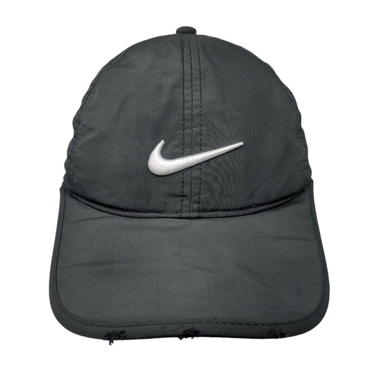 Nike Strapback Hat Gray OSFM Laser Cut Heritage 86 Dri-Fit 6 Panel