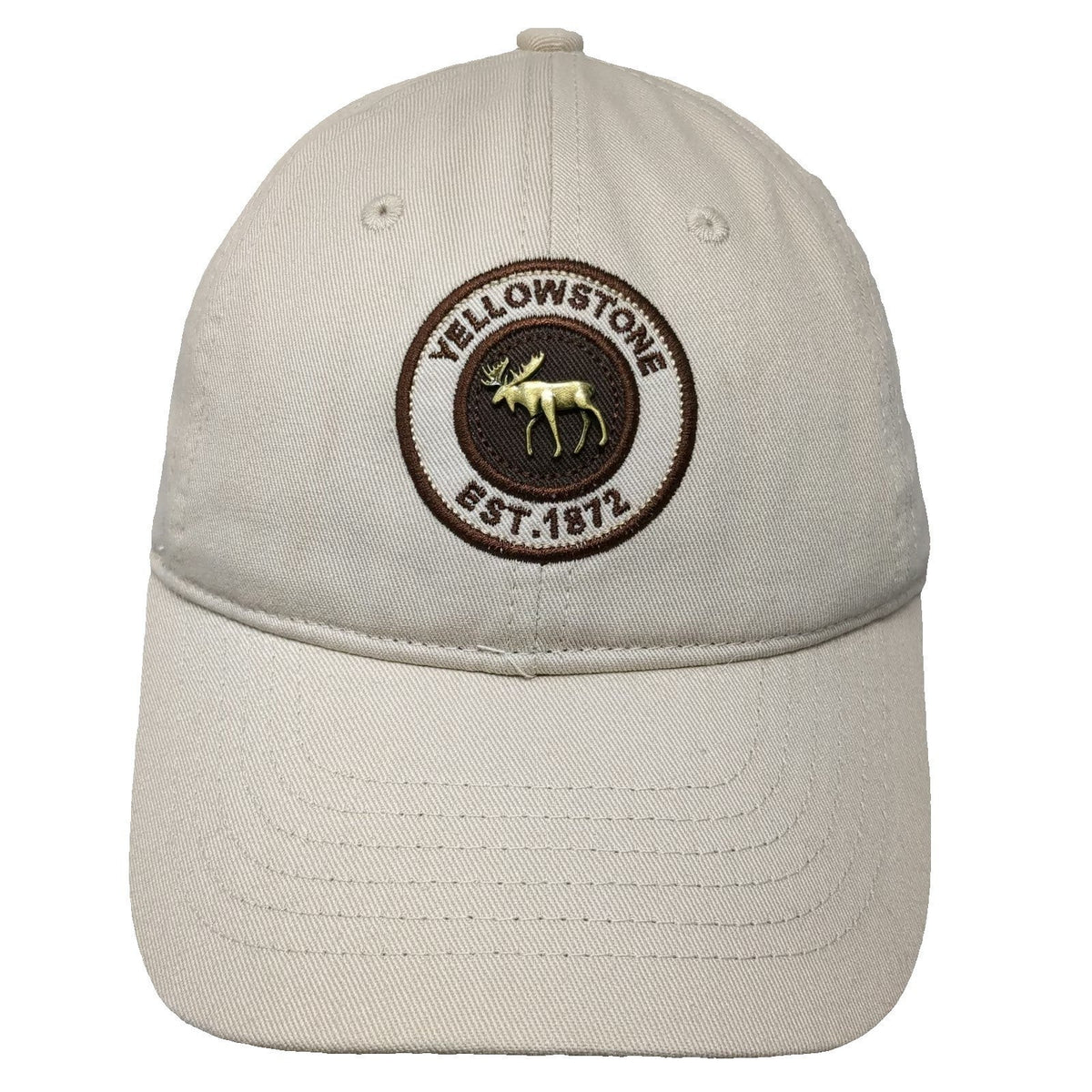 Triangle Sport Baseball Cap Beige One Size Moose Yellowstone National Park Hat