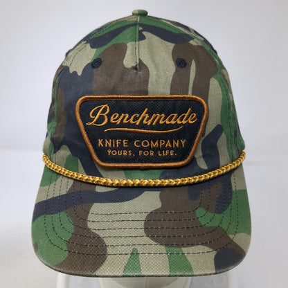 Benchmade 5 Panel Green One Size Hat Knife Company Gold Rope Snapback Camo