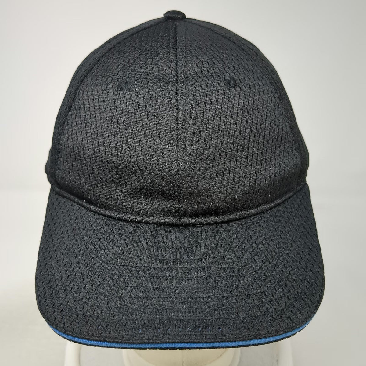 Chef Works Baseball Cap Black One Size Blue Trim Breathable Mesh Hat Slideback