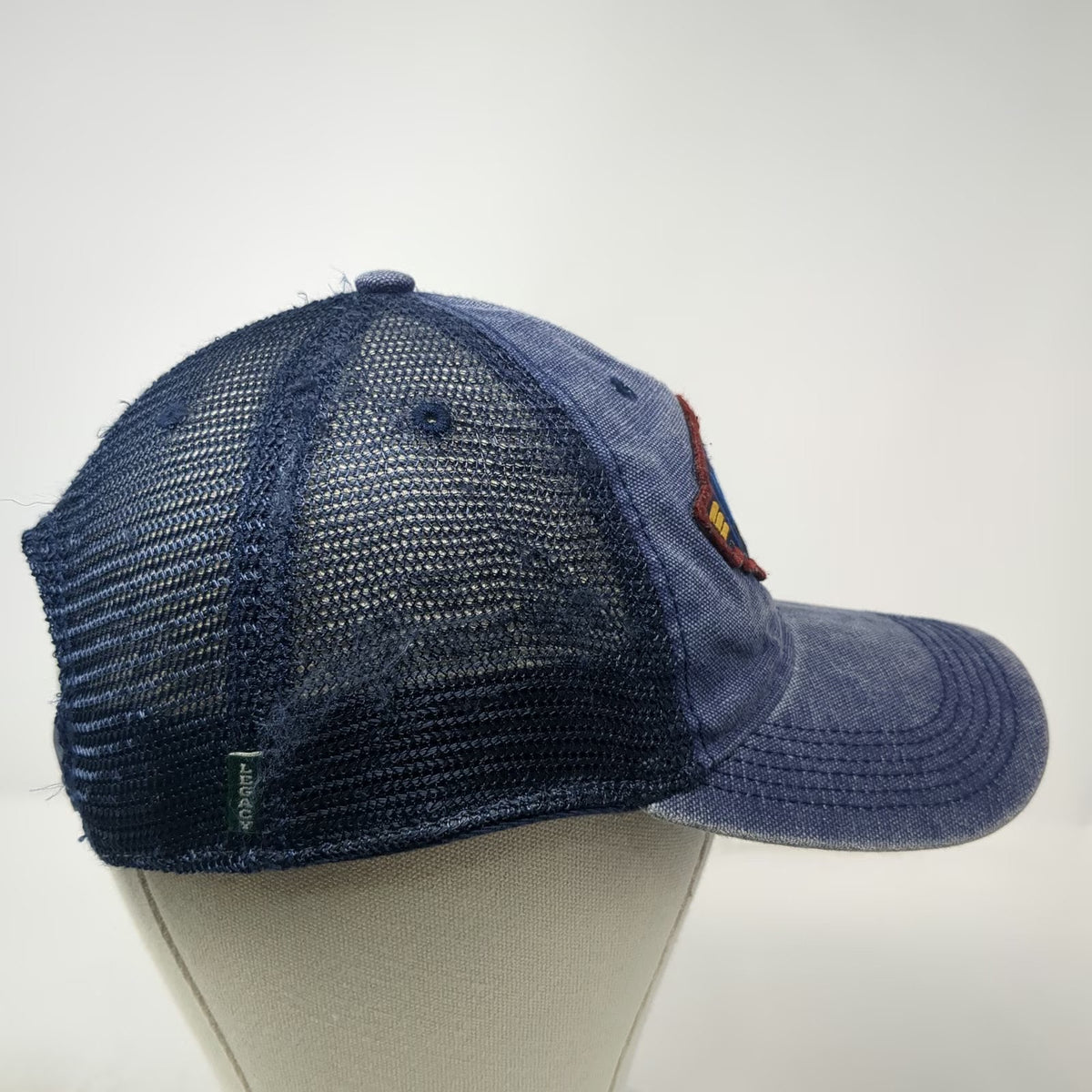 Legacy Trucker Hat Blue One Size Denver Colorado EST 1858 Patch Mesh Snapback