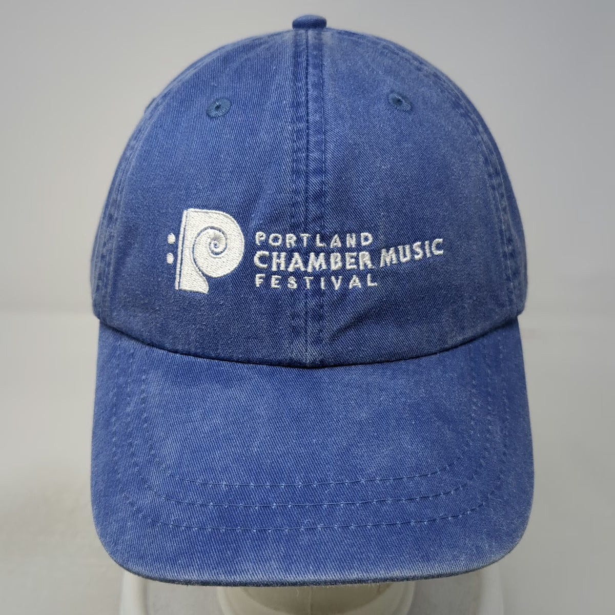 Adams Baseball Cap Blue OS Portland Chamber Music Festival Leather Strap Hat