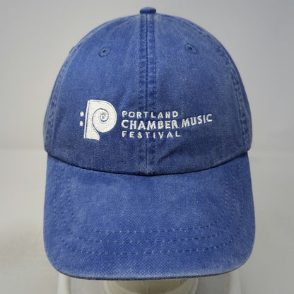 Adams Baseball Cap Blue OS Portland Chamber Music Festival Leather Strap Hat