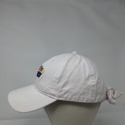 Positive Energy Tie Back Hat White OSFM Embroidered Colorful Font