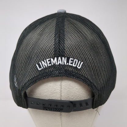 NLC Lineman.Edu Snapback Trucker Hat Gray OS Adjustable Mesh Back Richardson
