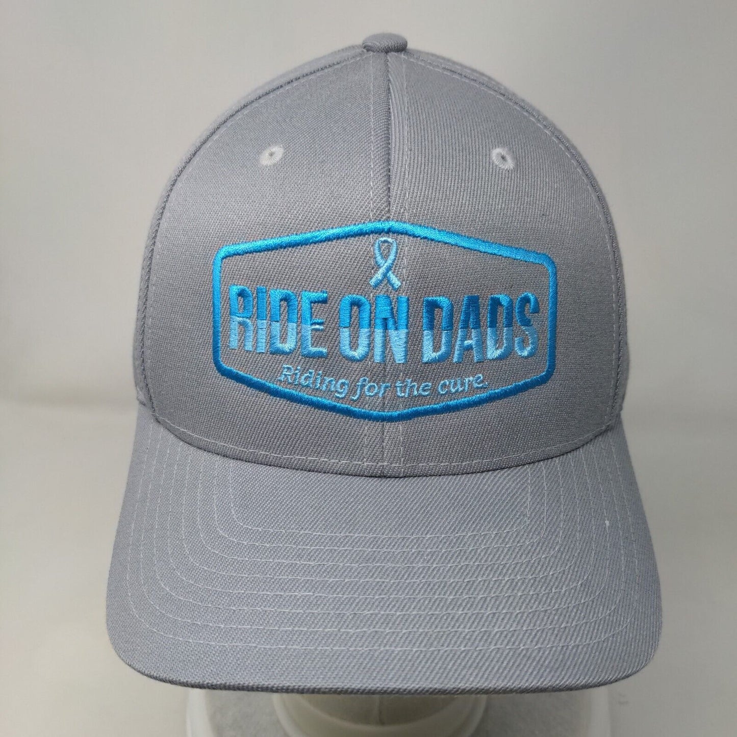 Ride On Dads Fitted Hat Gray L-XL Embroidered Riding For The Cure
