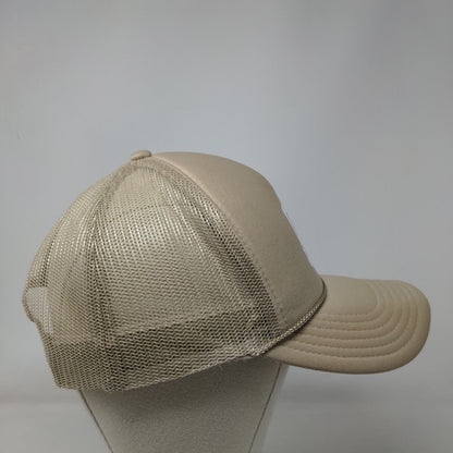 CS Initial Snapback Trucker Hat Tan OSFM Adjustable Mesh Back Rope Otto