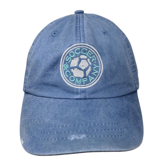 Adams Men's Slideback Hat Blue Adjustable Embroidered Soccer Company Logo Cotton