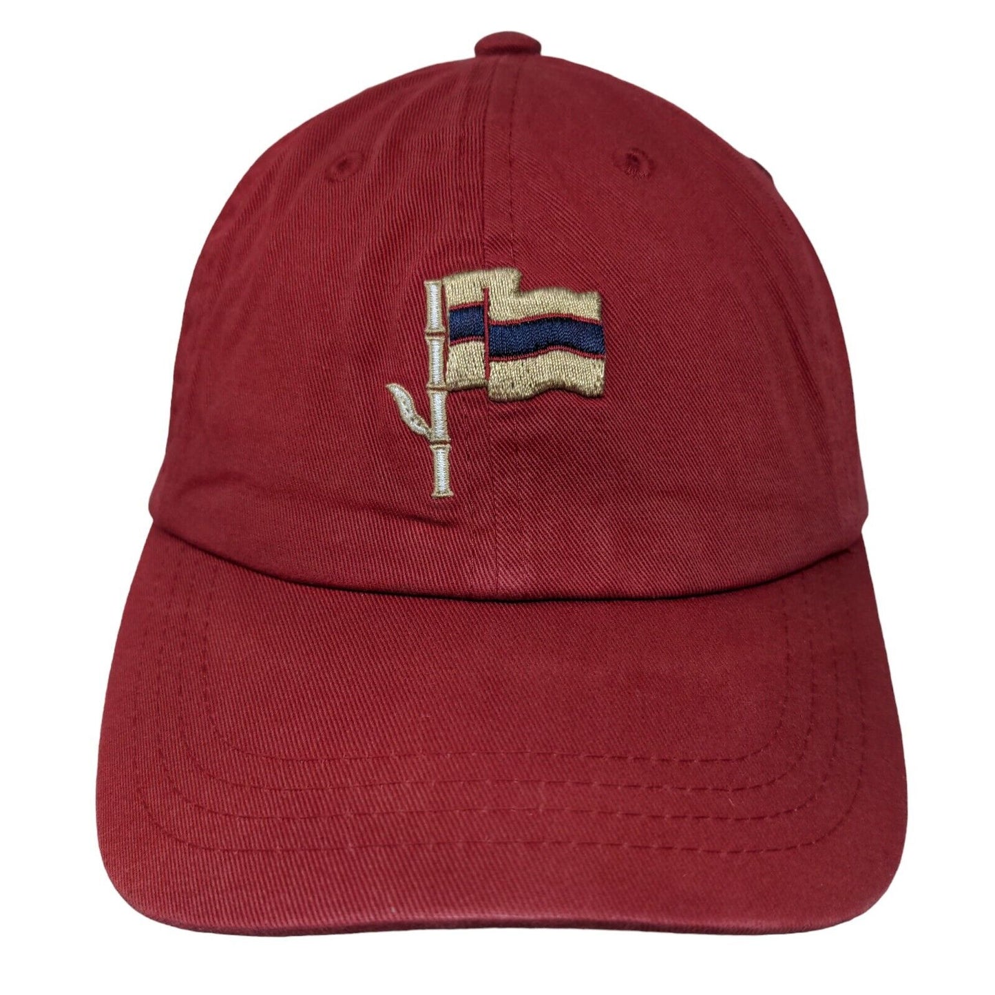 Canebrake Strapback Hat Red One Size Embroidered Logo Imperial