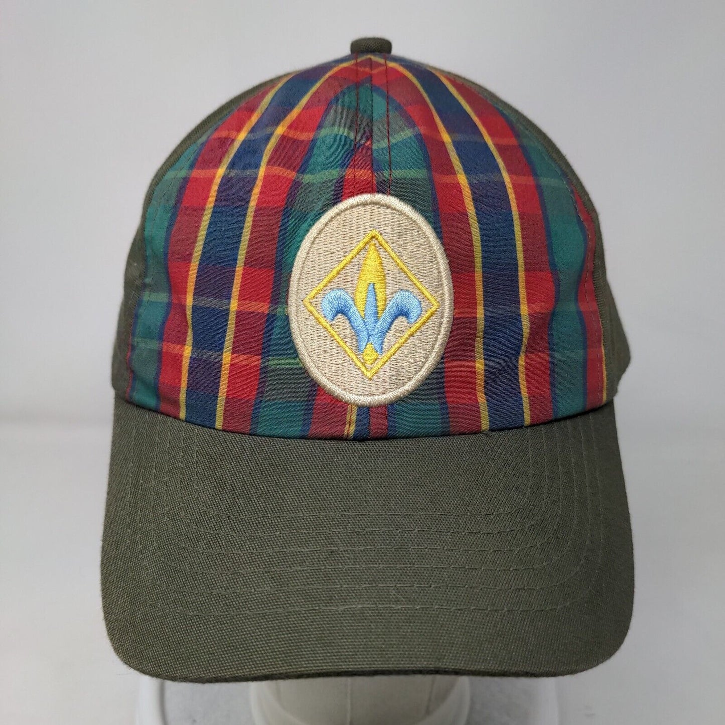 Boy Scouts Of America Webelo Strapback Hat Green M/L Plaid Web Twill Uniform Cap