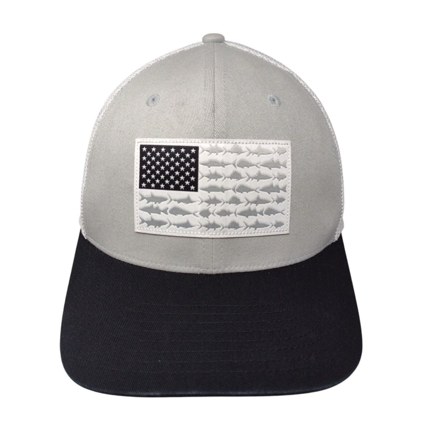 Fish Flag Fitted Mesh Back Trucker Hat Multi S/M Flexfit Columbia PFG