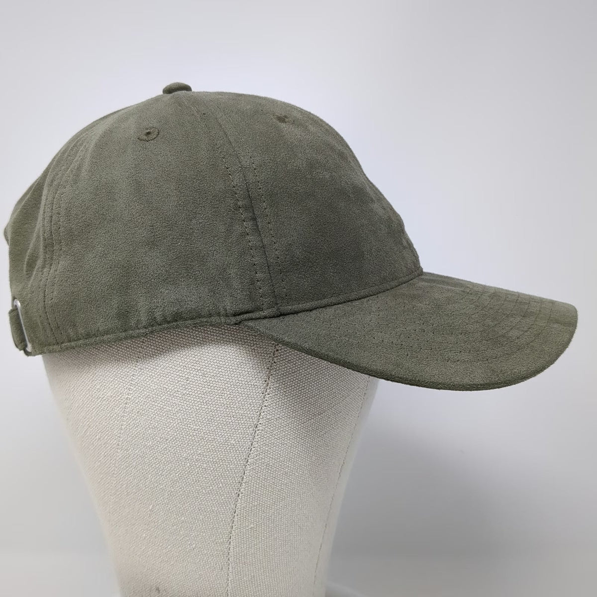 H&M Baseball Cap Green One Size Suede Look Polyester Strapback Slide Buckle Hat