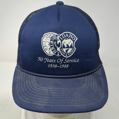 That Hat Blue Trucker Hat L Idaho Fish & Game 50th Anniversary Snapback Mesh