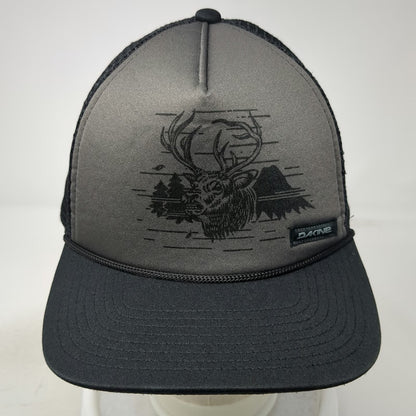 Dakine Trucker Hat Black One Size Elk Deer Mountain Graphic Mesh Rope Snapback