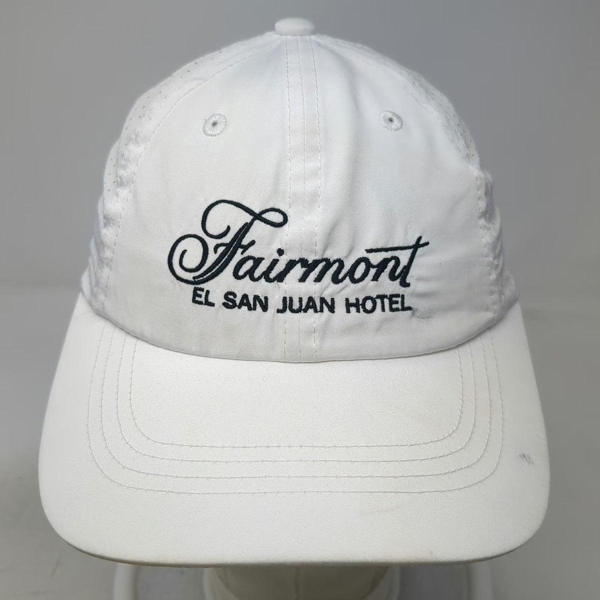 Port Authority Baseball Cap White One Size Fairmont El San Juan Hotel Hat Black